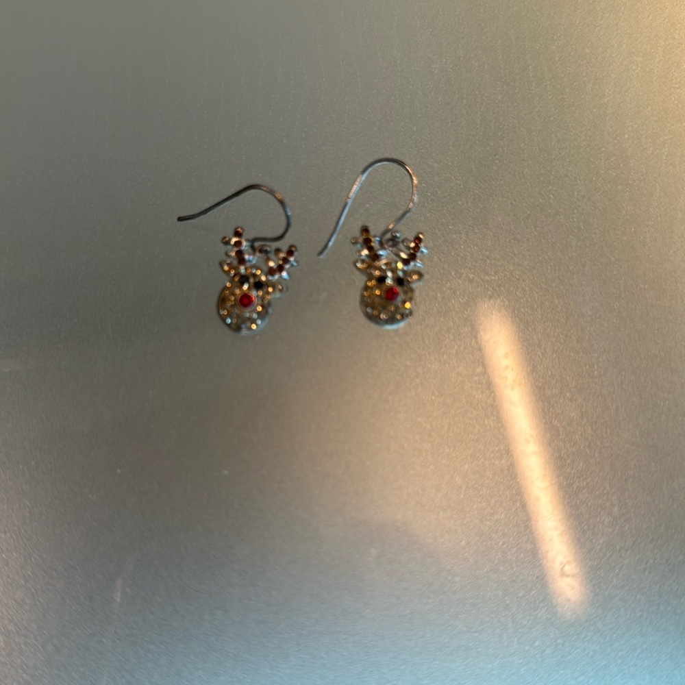 Rudolph, The Red Nose, Reindeer Christmas Earrings